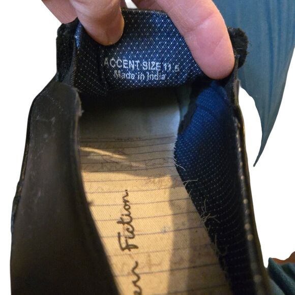 Modern Fiction Black Leather Oxfords Accent 11.5 Preppy Old Money Collegiate - Picture 13 of 13